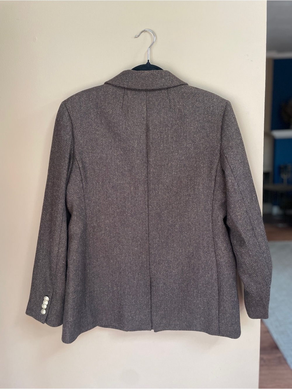 J Crew Womens Willa Wool Blazer Size 12 Brown Gold Buttons Academia Preppy # - Picture 4 of 12